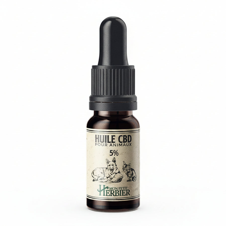 Huile CBD Pour Animaux 5%, flacon compte-gouttes – Mon Petit Herbier