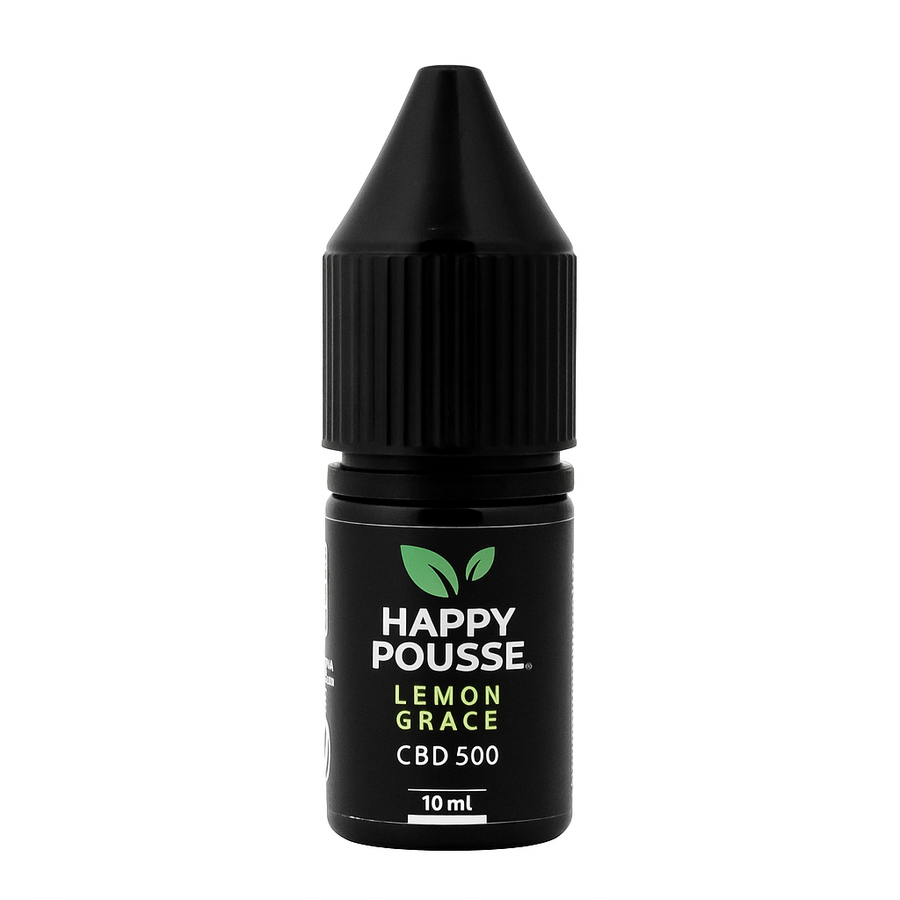 E-liquide CBD Full Spectrum Lemon Grace - Happy Pousse, flacon, autre vue