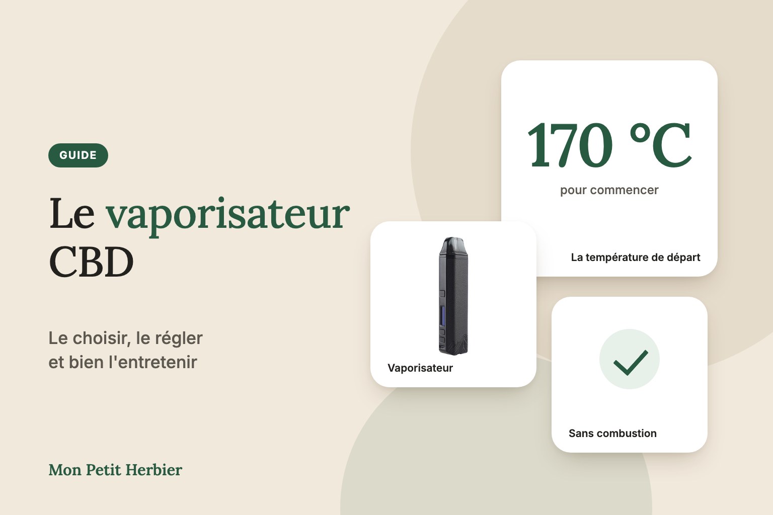 Guide : le vaporisateur CBD, température de départ 170 °C, vaporisateur portable, sans combustion