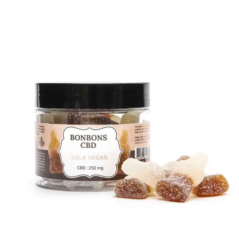 Bonbons CBD 22,5mg bouteilles cola vegan - Mon Petit Herbier