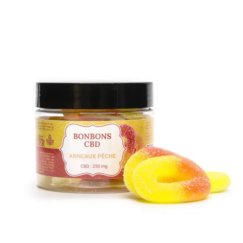 Bonbons CBD 22,5mg anneaux pêche - Mon Petit Herbier