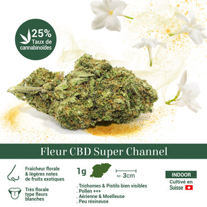 Thumbnail Fleur CBD 25% Super Channel en Vrac - Indoor - Mon Petit Herbier