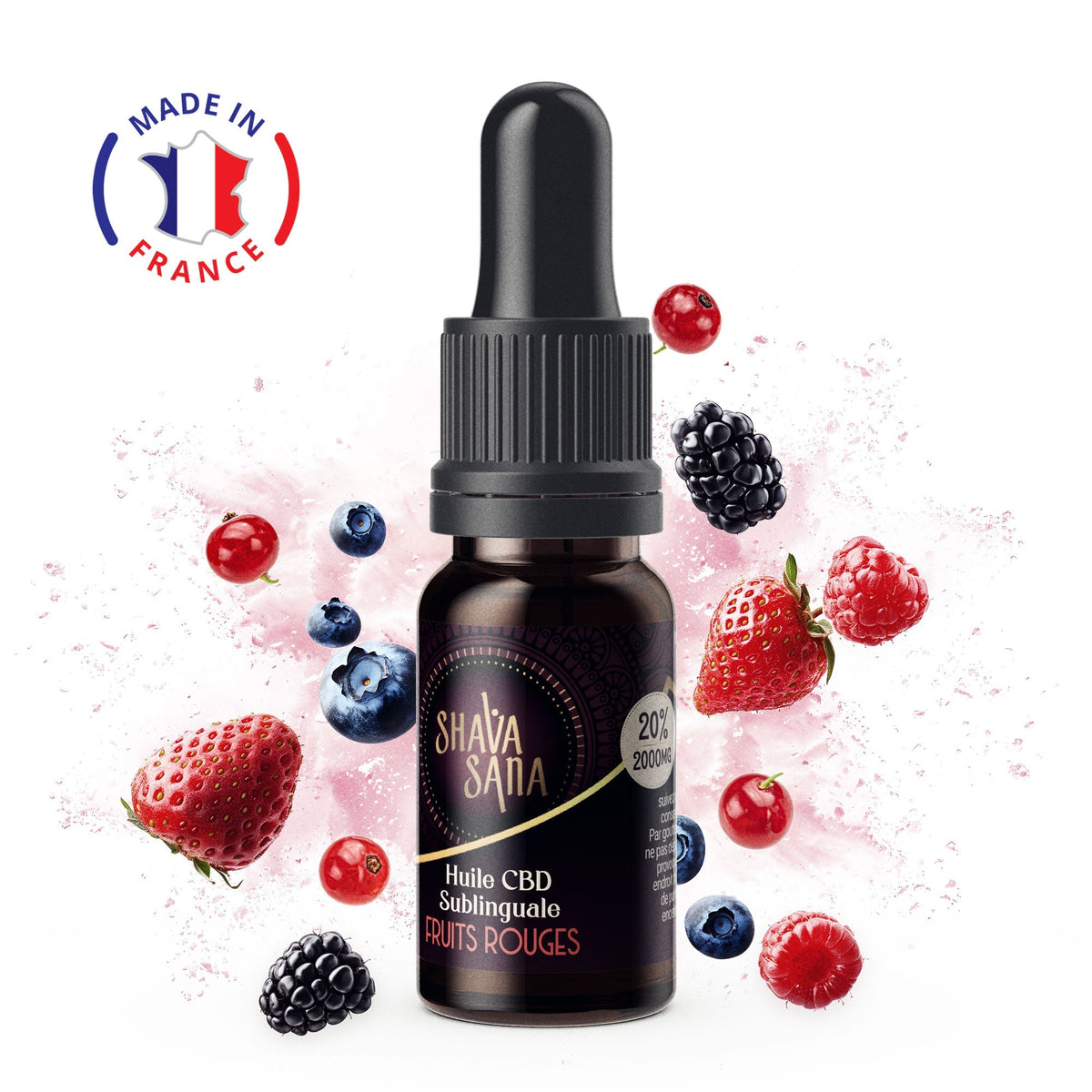 Huile CBD 20% Fruits Rouges Full Spectrum - Shava Sana - Mon Petit Herbier