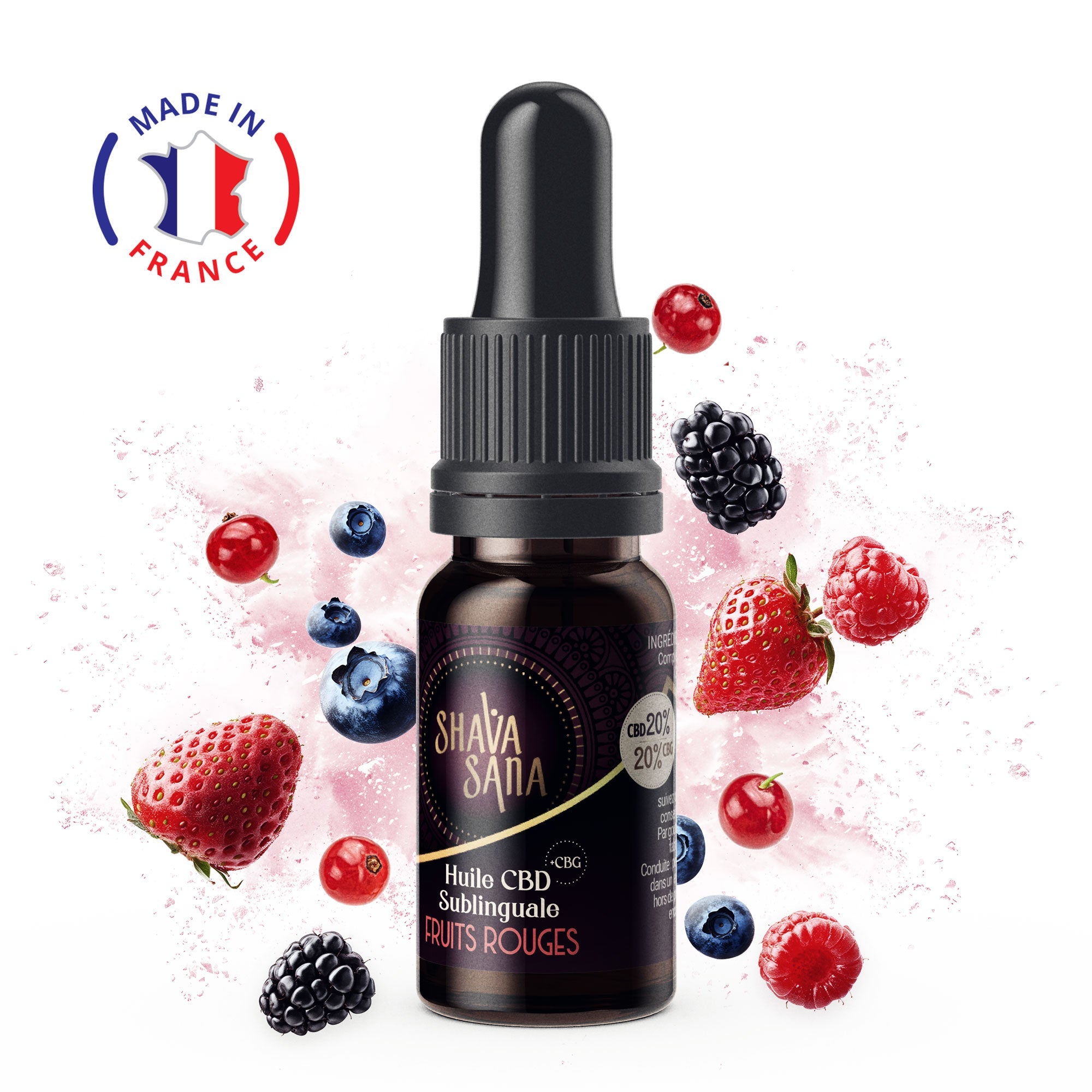 Huile CBD 40% Fruits Rouges Full Spectrum - Shava Sana - Mon Petit Herbier