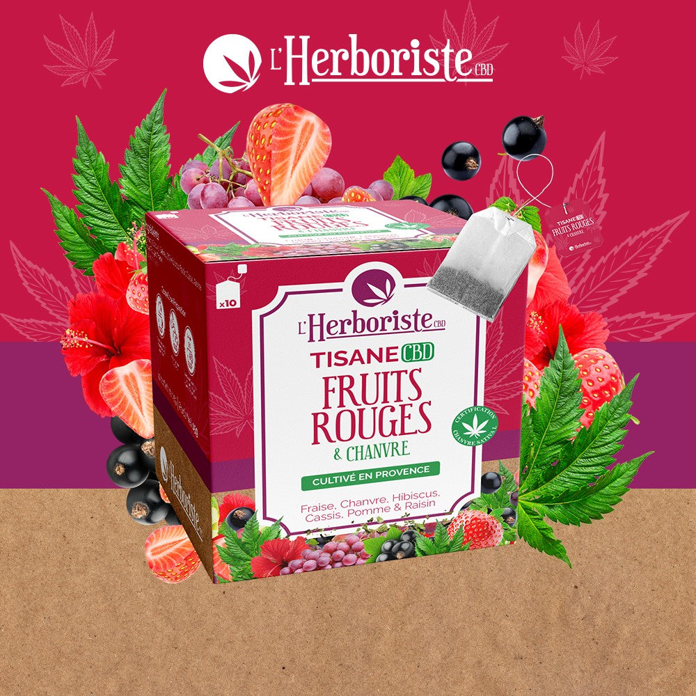 Packaging Infusettes CBD Fruits Rouges - Tisane - L'Herboriste - Mon Petit Herbier