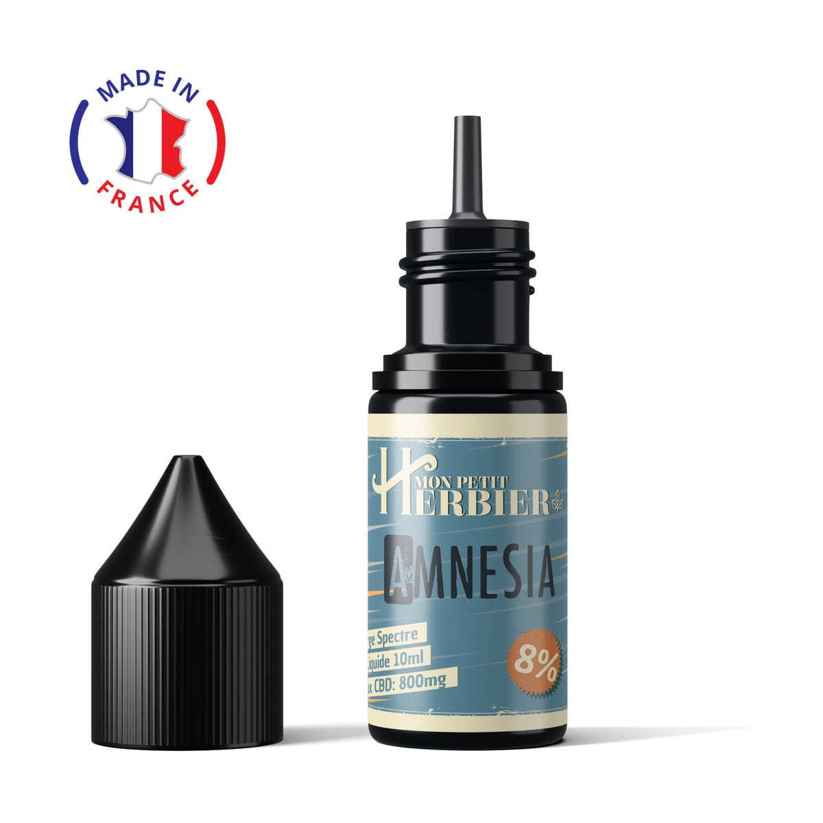 E-liquide CBD Amnesia 8% bouteille décapuchonné - Mon Petit Herbier