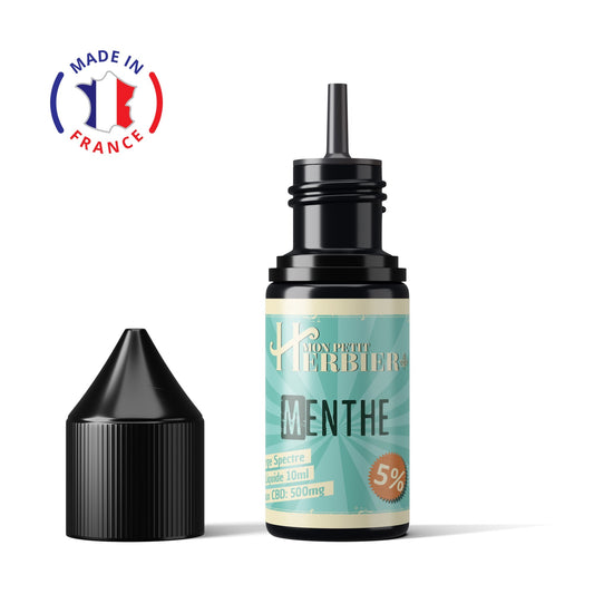 E-liquide CBD Menthe 5% bouteille décapuchonné - Mon Petit Herbier 
